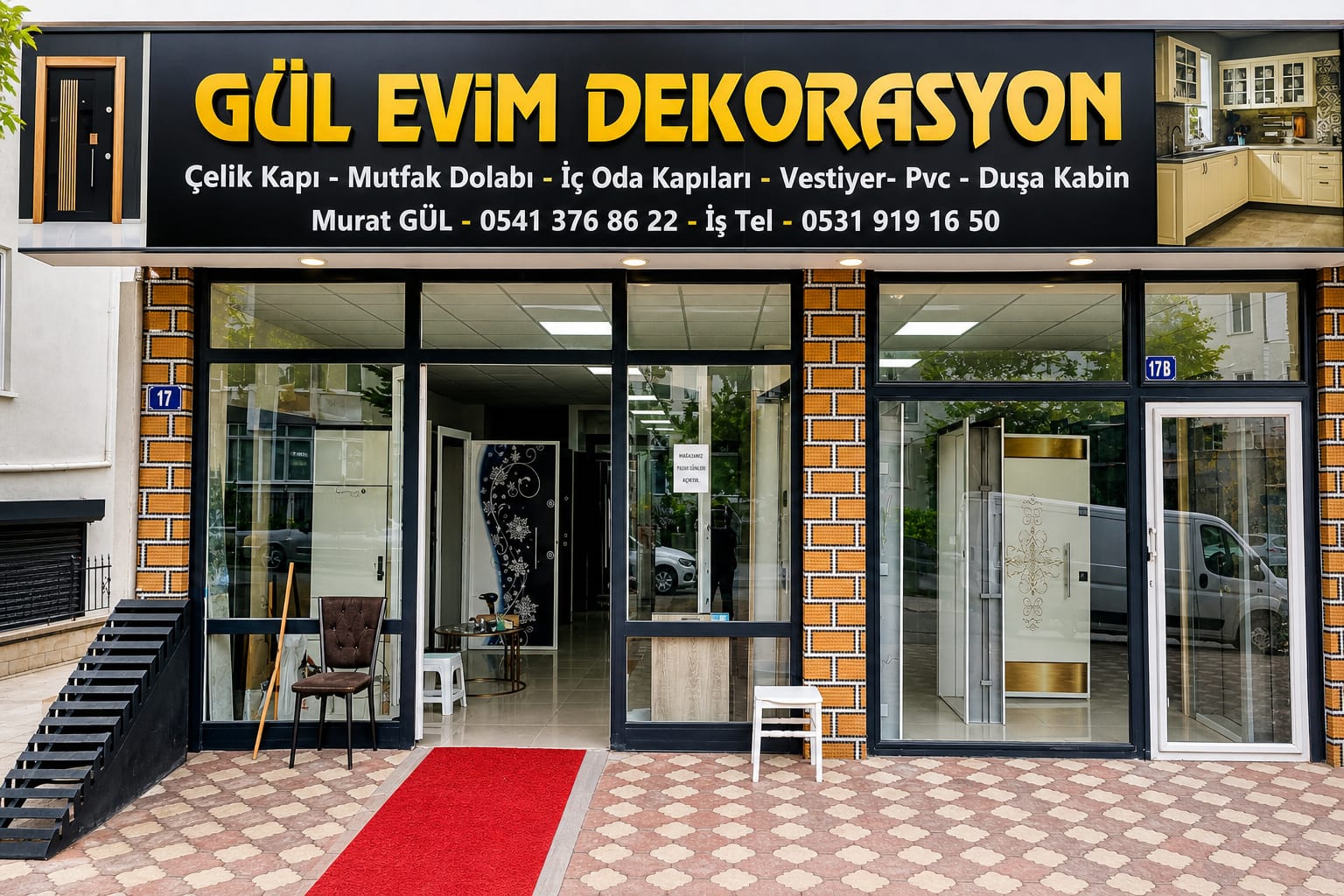 Gül Evim Dekorasyon Gül Çelik Kapı